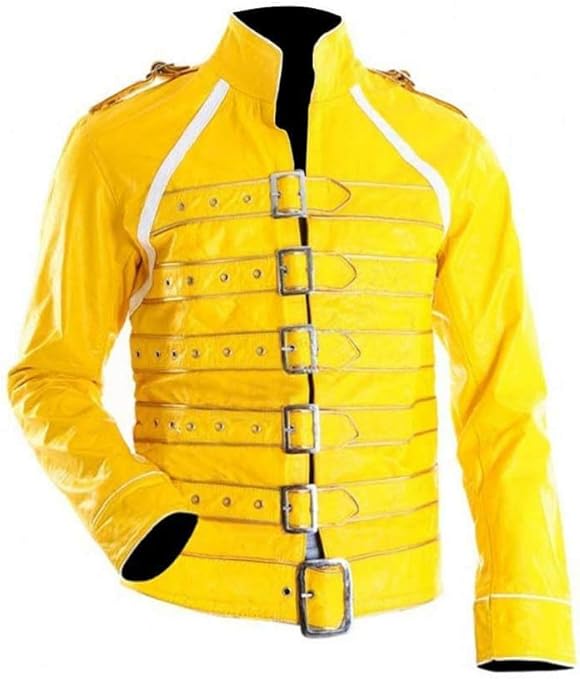 Freddie Mercury Faux Leather Yellow Jacket Amazon.co.uk Clothing