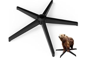 MASTERY MART 28 Inch Office Chair Base, Heavy Duty 2400 Lbs, Reinforced Metal Desk Chair Replacement, Universal Gas Cylinder Hole Caster Socket, Matte Black