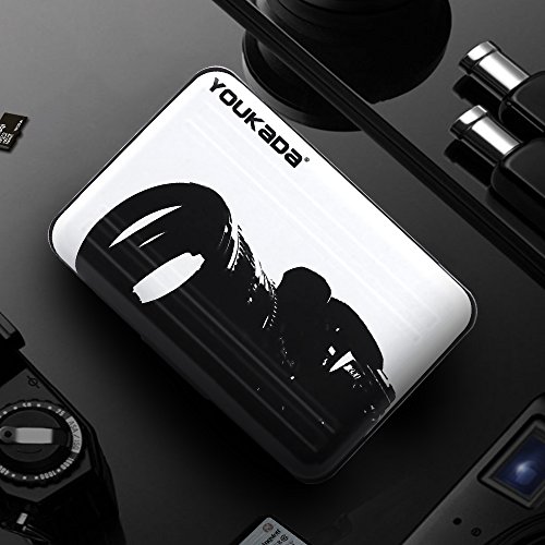 YOUKaDa Metal Memory Card Case Holder Water-Resistant Pocket-Sized SD Holder for 8 SD Cards & 8 Micro SD Cards (2 Pack-Camera)