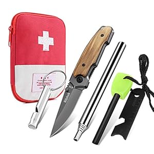 ファイヤースターター ひふき棒 折りたたみナイフ 【5-in-1豪華セット】