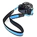 BIRUGEAR Anti-Slip Soft Neoprene SLR Digital Camera Shoulder / Neck Strap for Canon Nikon Samsung Olympus Sony Fujifilm Panasonic Pentax and more - Blue and Black