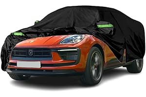 Qnmittry Waterproof Car Covers Compatible with 2015-2024 Porsche Macan, All Weather Custom-fit Car Cover with Zipper Door for Rain Snowproof UV Windproof Protection