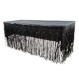 New! Set Of Black Metallic Foil Fringe Table Skirt 30