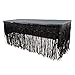 New! Set Of Black Metallic Foil Fringe Table Skirt 30