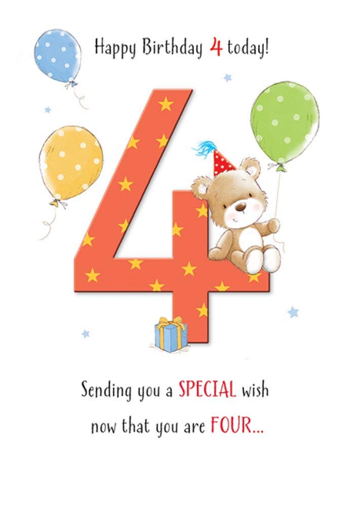 Piccadilly Greetings Cute Juvenile Birthday Card Age 4 - 7 x 5 inches