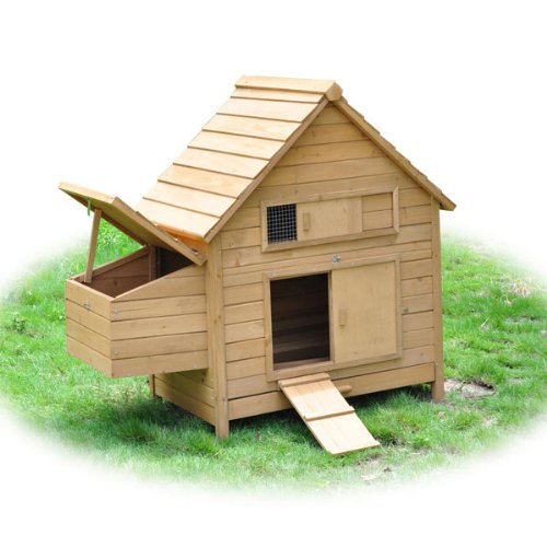 Barn Wooden Chicken Coop Poulty Hutch W Nest Box 47 X26 X44