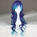 Miss U Hair Women Long Curly Gradient Blue & Purple Party Cosplay Costume Wig C023