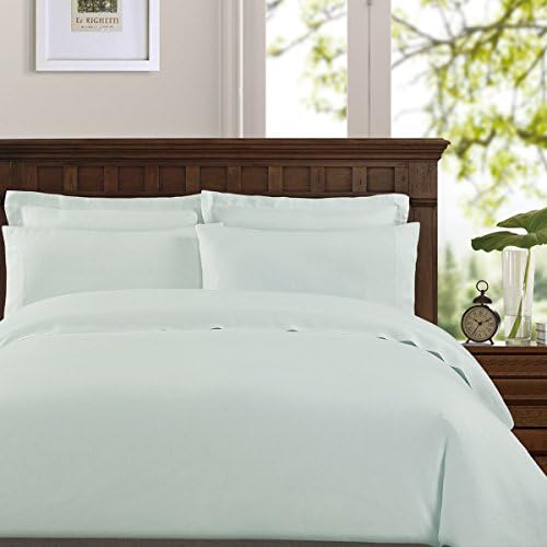 Echelon Home Washed Belgian Linen Sheet Set, Queen, Seafoam