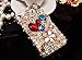 Galaxy Note 4 Case, LU2000 3D Crystals Diamond Sparkle Gem Jeweled [Heart Shape Series] Bling Trim Phone Hard Bling Case Back Cover for Samsung Galaxy Note 4 N910a All Carriers