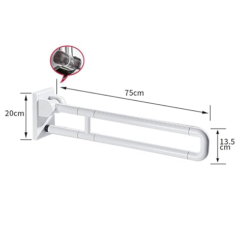 NYDZDM Handlauf, zusammenklappbar, Edelstahl, Rutschfest, für Badezimmer, WC, Barrierefrei, für ältere Kinder, Nachtsichtfunk
