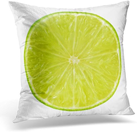 UPOOS Throw Pillow Cover Colorful Drink Slice of Fresh Lime White Green Macro Acid Decorative Pillow Case Home Decor Square 16x16 Inches Pillowcase
