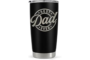 SANDJEST Best Dad Ever Tumbler with Lid - 20oz Insulated Stainless Steel Cup- Coffee Mug for Sport Travel Office, Gift for Father’s Day Birthday