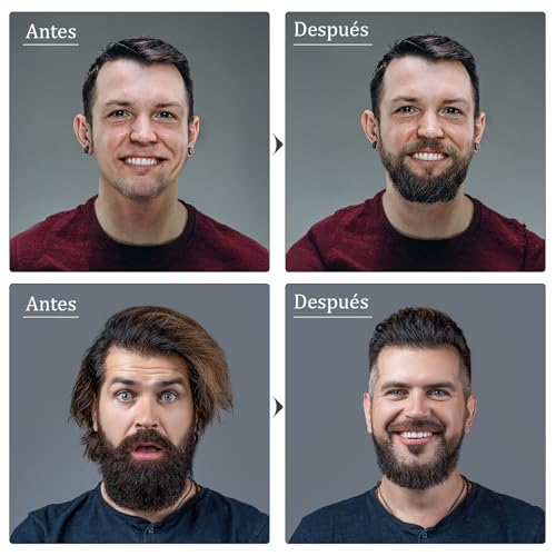 Kit Barba 13 en 1 para Hombre – Cuidado Completo con 2 Aceites para Crecimiento, Limpiador, Acondicionador, Sérum, Bálsamo, Rodillo, Peine y Navaja de Afeitar – Kit para Barba y Regalos para Papá y Novi