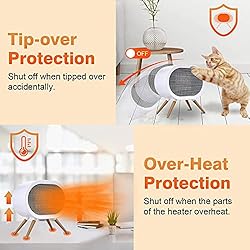 F.EASY.D Space Heater, 1000W Small Space Heaters