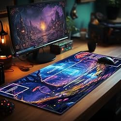 EDGFRTOIO Playmat with Zones for MTG Card Game
