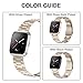 Wearlizer Stainless Steel Band Compatible for Fitbit Versa/Versa 2/Versa Lite Bands Women Men,Ultra-Thin Lightweight Replacement Band Strap Bracelet Compatible for Fitbit Versa Scrub Gold