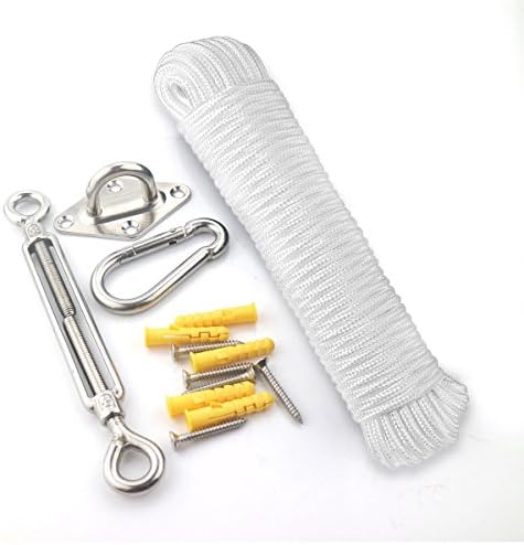 Abimars Sun Shade Sail Hardware Kit for Triangle and Square, Rectangle, Sun Shade Sail Fixing Accessories (304 Stainless Steel)