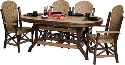 Amazon Com Poly Lumber Patio Furniture Set Including 1 Oval Table