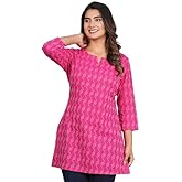 HION HILS Traditional Cotton Print Kurta Office Short Kurti Tops Tunics for Women