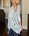 MIROL Womens Casual Fall Floral Print 3/4 Sleeve Tunic Loose Long Blouse Tops,Blue,Medium