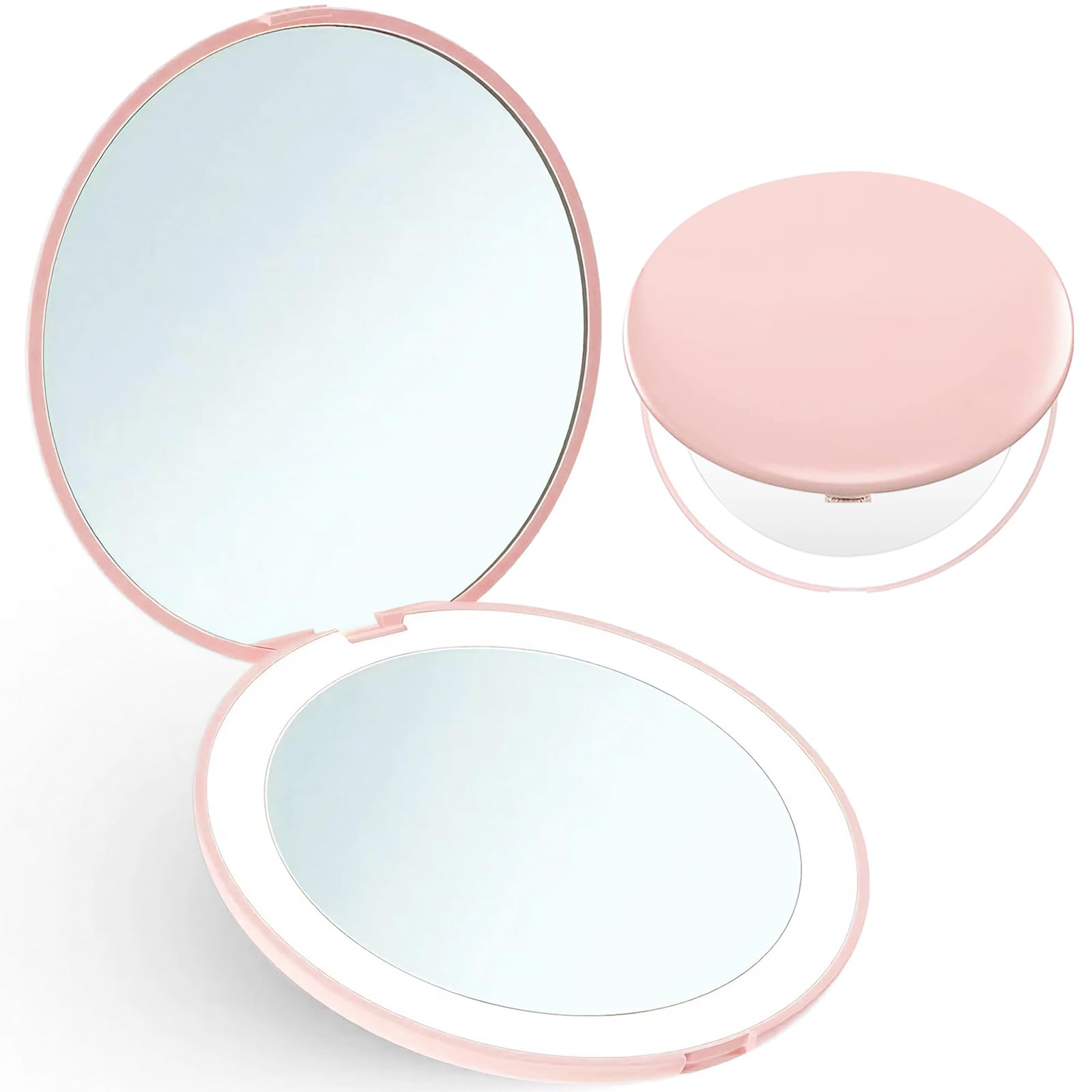 Giazee Compact Mirror – 1X/10X Magnifying Travel LED Makeup Mirror, Portable Foldable Small Pocket Mirror for Handbag Purse