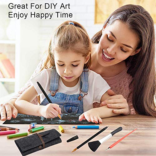 Scratch Tools, Scratch Color Pen Dual Tip Scratch Coloring Stylus Paper Art Set for for Adult
