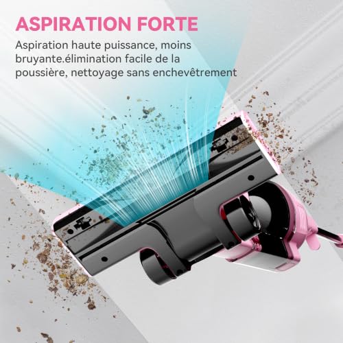 Broom Vacuum Cleaner with Wire, Powerful Wired Mop Vacuum Cleaner 20Kpa, Lightweight | 3 in 1 Vertical Vacuum Cleaner with 5 m Long Cable, Portable Bagless Vacuum Cleaner for Home Carpet Hard Floor Pet Hair