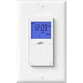 BN-LINK 7 Day Programmable in Wall Digital Timer Switch for Lights, Fans | 18 ON/OFF Programs, Random/DST Mode, Single Pole or 3 Way Light Switch Timer, 15A/1875W, Neutral Required,Blue Backlight, ETL