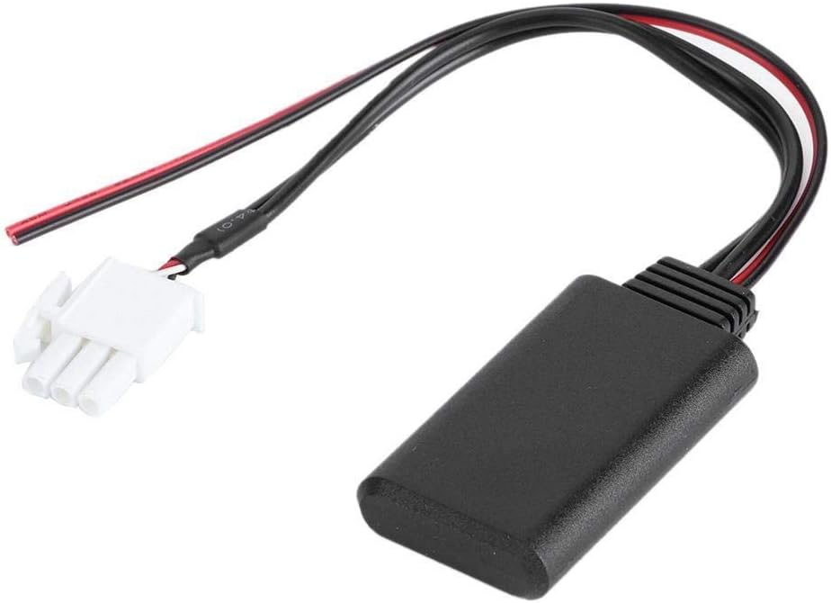 Dingln 3-pin Bluetooth wireless audio cable adapter AUX stereo music for GL1800 Goldwing, Matte Black, normal