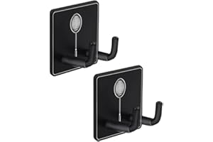 rockible 2Pcs Universal Heavy Duty Wall Mounted Tennis Racket Holder Metal Hanging Hook Tennis Racket Holder for Garage Bedroom Gym Workouts
