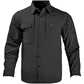 Men's Tactical Shirts Breathable Quick Dry Long Sleeve Fishing Shirt Sun Protection Outdoor Lightweight Button-Up Work Shirt