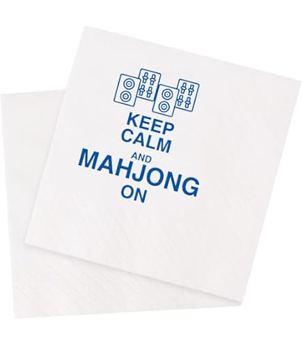 80-Pack Mahjong Cocktail Napkins – 6.5x6.5 Inch Fun Party Supplies For Game Nights, Showers, Birthdays
