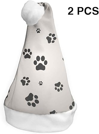 Babbo Natale Zampa.Cappello Di Babbo Natale Con Stampa Di Zampa Di Cane Per Adulti Comfort Cappello Di Natale In Peluche Morbido Per Festival Party S Amazon It Casa E Cucina