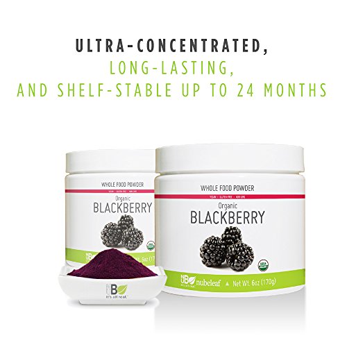 Nubeleaf Blackberry Powder - Non-GMO, Gluten-Free, Raw, Organic, Vegan Source of Essential Vitamins & Minerals - Single-Ingredient Nutrient Rich Superfood for Cooking, Baking, Smoothies (6 oz Jar) - Thumbnail 5