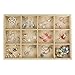 Valdler Sackcloth Stackable 12 Grid Jewelry Tray Showcase Display Organizer