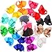 CÉLLOT Hair Bows for Girls, 8inch Oversize Large Boutique Grosgrain Ribbon Hair Bows Alligator Hair Clips, 12 Pack