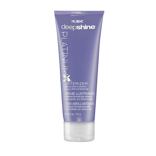 RUSK PLATINUMX LUSTERIZER, SALON FORMULA STYLING CREAM TO BOOST SHINE, ELIMINATE BRASS, AND FIGHT FRIZZ, 4 OZ