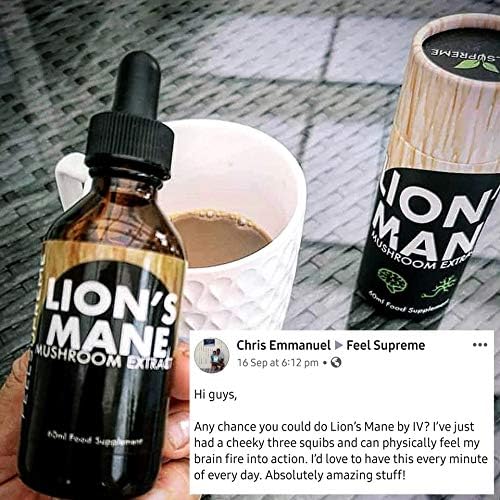 Feel Supreme, Lions Mane Supplement High Strength Mushroom Extract, Liquid Drops, 10:1, Whole Fruiting Body - Image 3