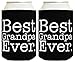 Funny Beer Coolie Best Grandpa Ever 2 Pack Can Coolies Black