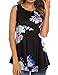 Tobrief Women Sleeveless Floral Print Swing Tunic Tank Tops