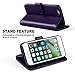 MONASAY Case Compatible for iPhone SE 2022/2020 5G,iPhone 7/8 Wallet Case,4.7-inch, [Glass Screen Protector] Flip Folio Leather Cell Phone Cover with Credit Card Holder, Purple