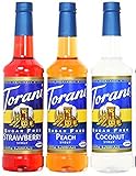 Torani Syrup Sugar Free Variety (3 pack) Strawberry, Peach & Coconut