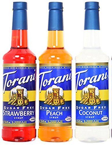 Torani Syrup Sugar Free Variety (3 pack) Strawberry, Peach & Coconut