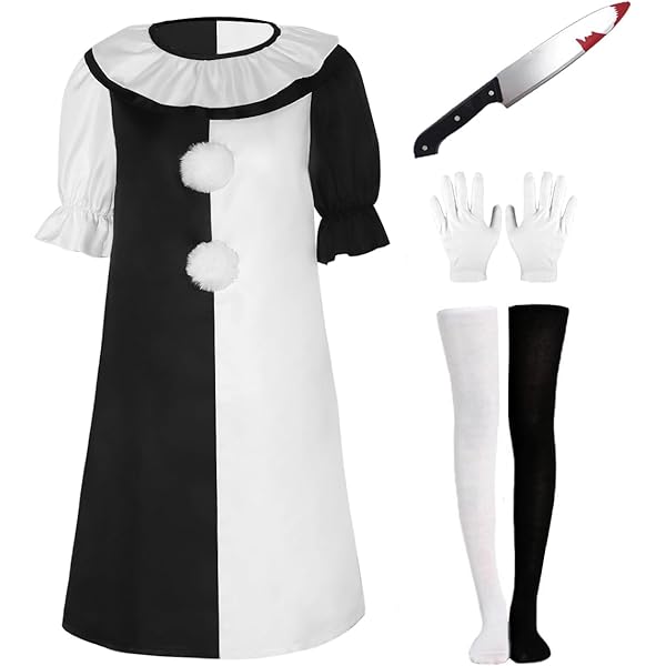 Amazon.com: BQDOZJ Clown Cosplay Costume Black And White Clown Dress Full Set Halloween For Women : Clothing, Shoes & Jewelry Amazon.com: BQDOZJ Clown Cosplay Costume Black And White Clown Dress Full Set Halloween For Women : Clothing, Shoes & Jewelry