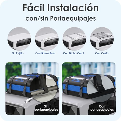 Rymopuey Roof Box 20Cubes/566L, Roof Box for Car 700D Waterproof, Roof Box with Non-Slip Pads and 10 Fastening Straps, Pto for Cars with/without Luggage Rack