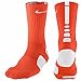 Nike Mens Basketball Elite Crew Socks (Medium, Team Orange/White)