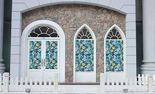 Ablave Decorative Privacy Window Film Frosted Window Film Stained Glass Window Film Window Clings No-Glue Self Static Cling for Home Bedroom Bathroom Kitchen Office 35.4\