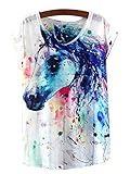 KaiTingu Women's Short Sleeve Casual Graphic Print Vintage T Shirts Tops