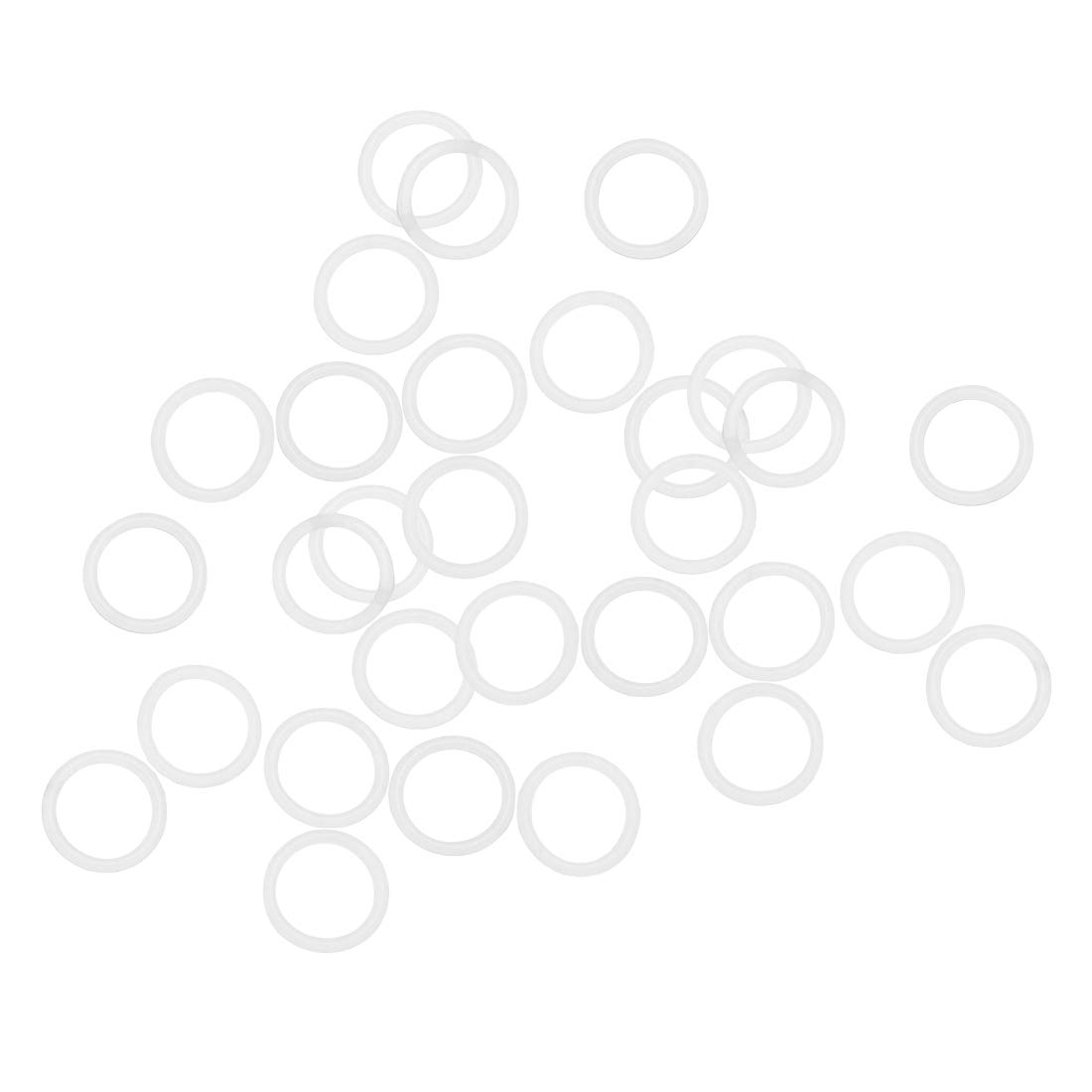 Sourcingmap Silicone O-Rings, 13mm OD 10mm ID 1.5mm Width VMQ Seal Gasket for Compressor Valves Pipe Repair, White, Pack of 30