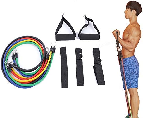 11pcs/set Latex Tubing Expanders Exercise Tubes Strength Resistance Bands Pull Rope Pilates Crossfit Fitness Equipment